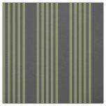 Olive green and charcoal five stripes pattern fabric