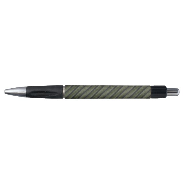 Olive green and charcoal five stripes pattern pen (Front)