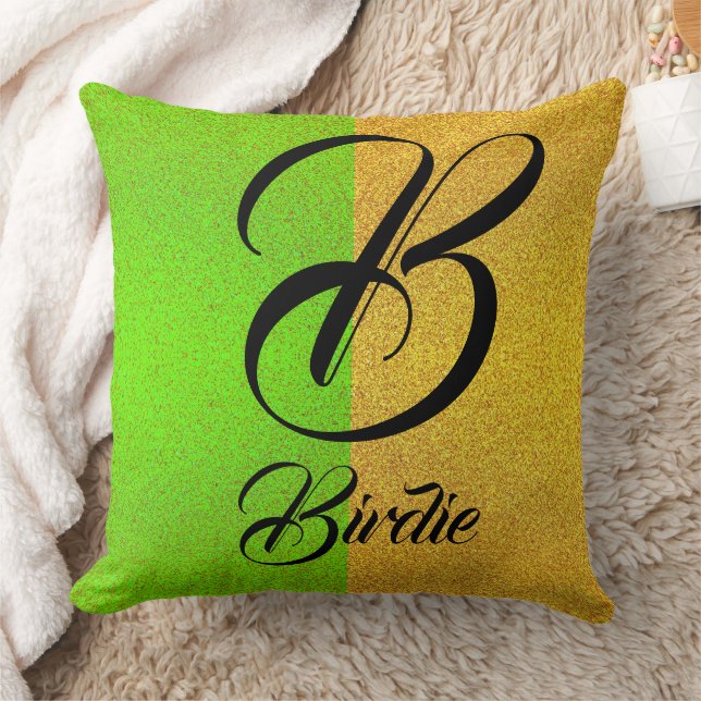 Olive Green And Gold Decorative & Custom Throw Pillow (Blanket)