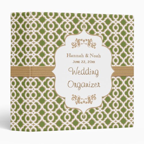 Olive Green and Gold Moroccan Wedding Planner Binder