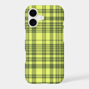 Olive Green and Lime Yellow Plaid Tartan iPhone 17 Case