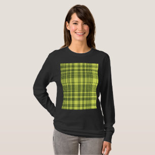 Olive Green and Lime Yellow Plaid Tartan  T-Shirt