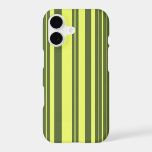 Olive Green and Lime Yellow Stripes iPhone 17 Case