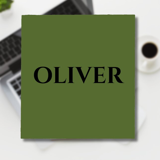 Olive Green and Minimalist Black Name   Notepad (Creator Uploaded)