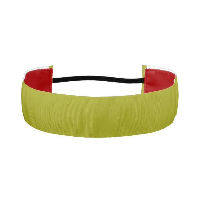 Olive Green and Red Solid Athletic Headband Soft F (Front)