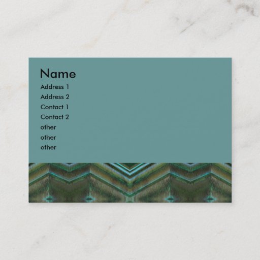 Customizable Olive Green and Teal  pattern Business Card Template