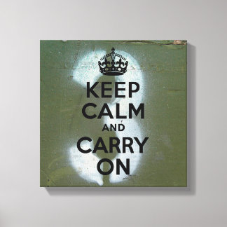 Olive Green and Three, Keep Calm Canvas Print