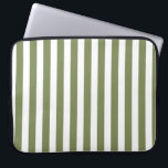 Olive green and white candy stripes laptop sleeve<br><div class="desc">Olive green and white candy stripes</div>