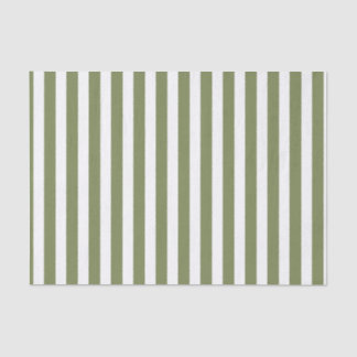 Olive green and white candy stripes tissue paper