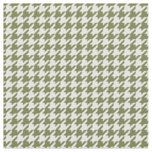 Olive Green and White Classic Houndstooth Fabric