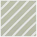 Olive green and white five stripe pattern fabric