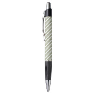 Olive green and white five stripe pattern pen