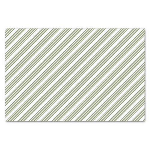 Olive green and white five stripe pattern tissue paper
