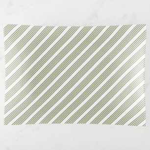 Olive green and white five stripe pattern trinket tray