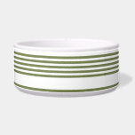 Olive green and white five stripes pattern bowl<br><div class="desc">Olive green and white five stripes pattern</div>