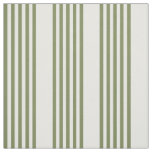 Olive green and white five stripes pattern fabric