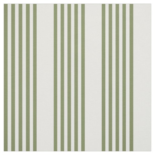 Olive green and white five stripes pattern fabric