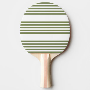 Olive green and white five stripes pattern ping pong paddle