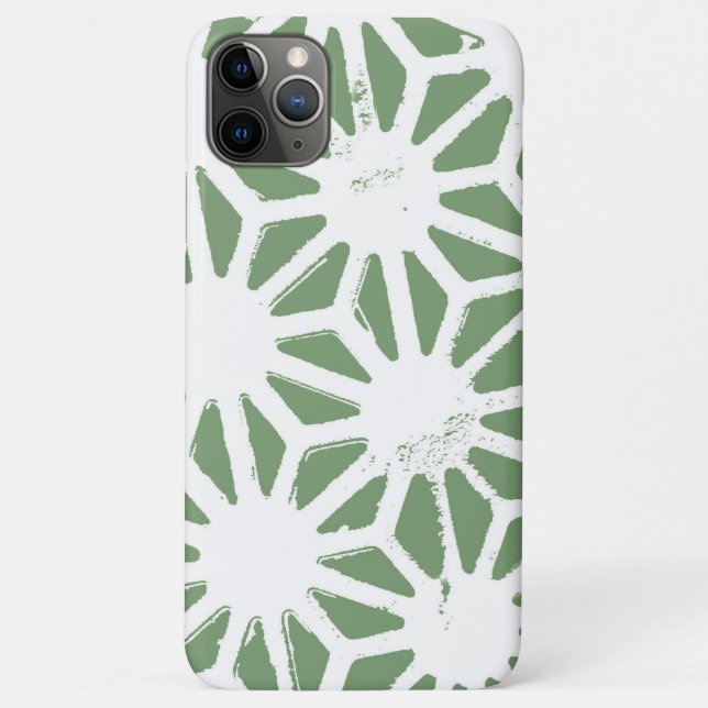 Olive green and white geometric pattern Case-Mate iPhone case (Back)