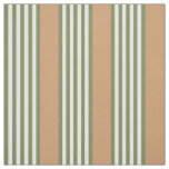 Olive green and white stripes pattern with tan fabric