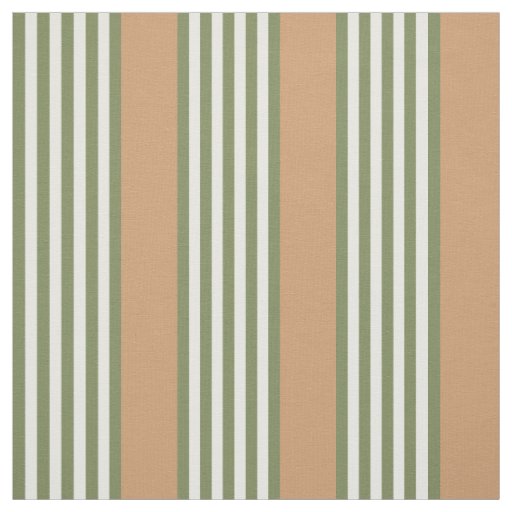 Olive green and white stripes pattern with tan fabric