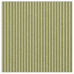 Olive Green and White Stripes with Uneven Lines Fabric