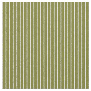 Olive Green and White Stripes with Uneven Lines Fabric