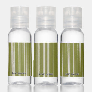 Olive Green and White Stripes with Uneven Lines Hand Sanitizer