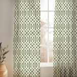 Olive Green and White Trellis Pattern Sheer Curtains<br><div class="desc">Design your own custom curtains in any color combination to perfectly coordinate with your home decor in any space! Use the design tools to change the background color behind the white Moroccan trellis pattern, or add your own text to include a name, monogram initials or other special text. Every curtain...</div>