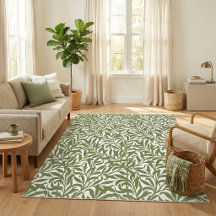 Olive Green and White Willow Bough