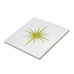 Olive Green Atomic Starburst Mid-century Modern Ceramic Tile<br><div class="desc">This mid century modern ceramic tile features a bold avocado green atomic starburst,  which will make a fantastic addition to your tiling project or to use as a trivet.</div>