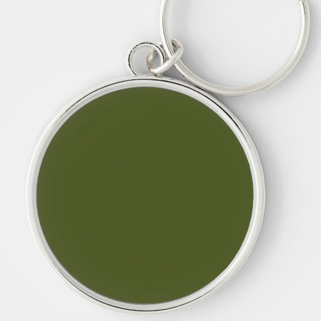 Olive Green Background Decor to Customize Keychain (Front)