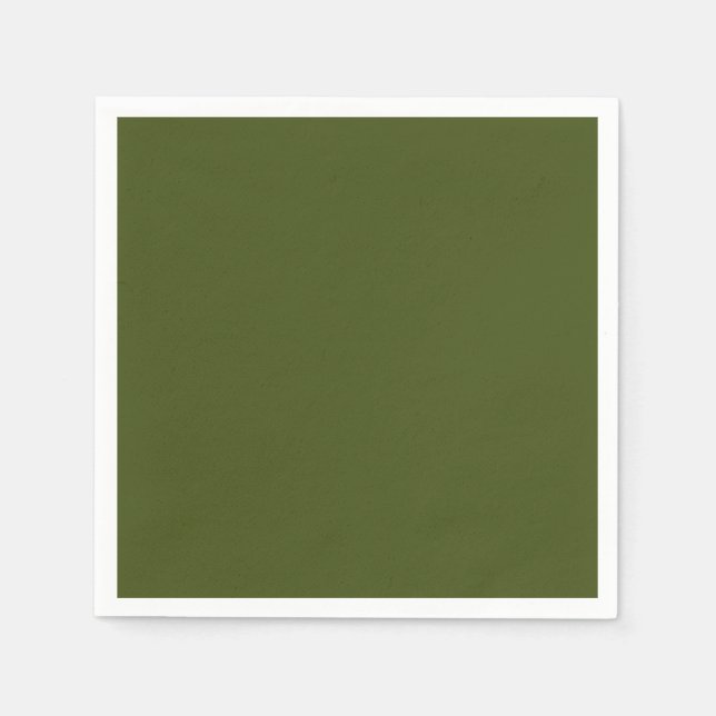 Olive Green Background Decor to Customize Paper Napkins (Front)