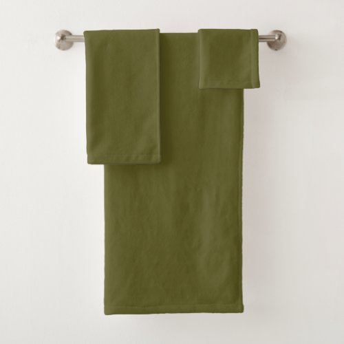 Olive+green Bath Towel Set