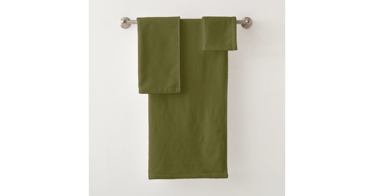 Olive+green Bath Towel Set | Zazzle