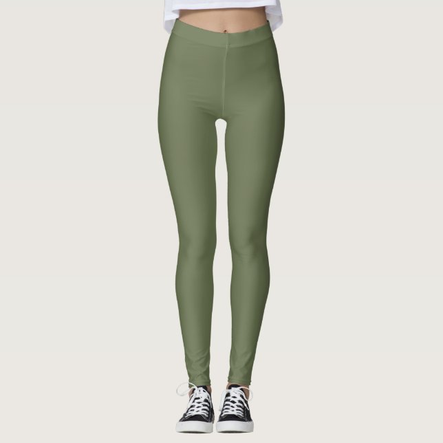 Olive Green Boho Leggings (Front)
