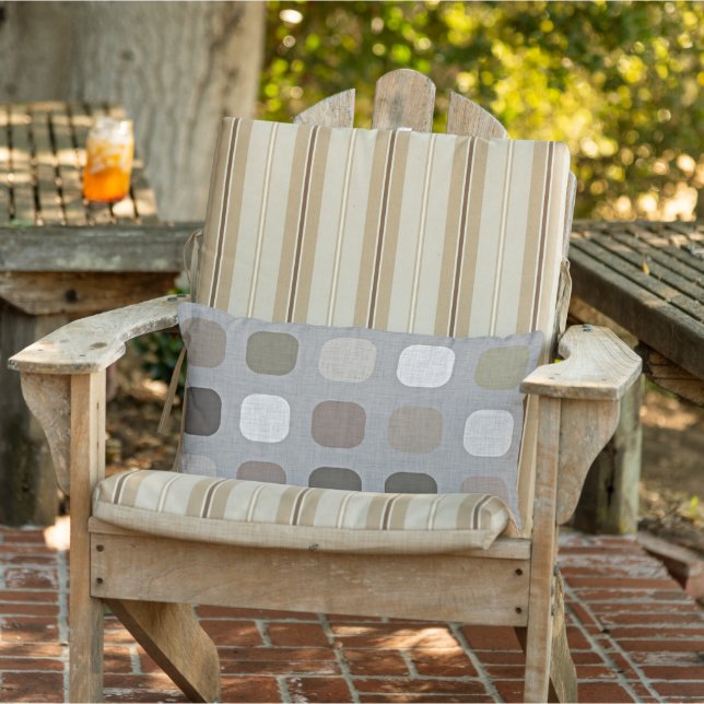 Olive Green Brown Mauve Taupe Round Square Art Lumbar Pillow (Chair)