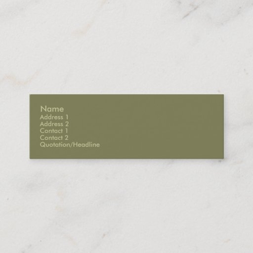 Customizable Olive Green Business Card