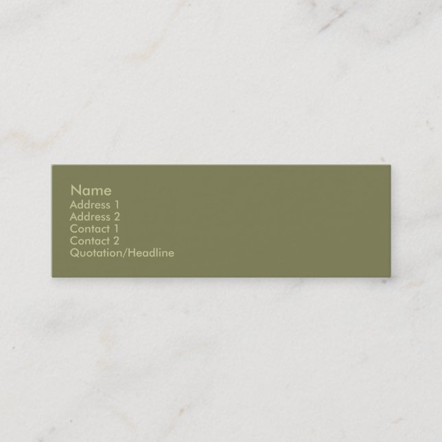 Olive Green Business Card (Front)