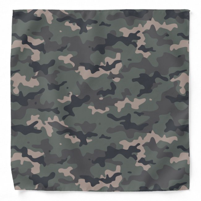 Olive Green Camo Pattern Bandana