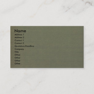 Olive Green Canvas-like Texture Business Card