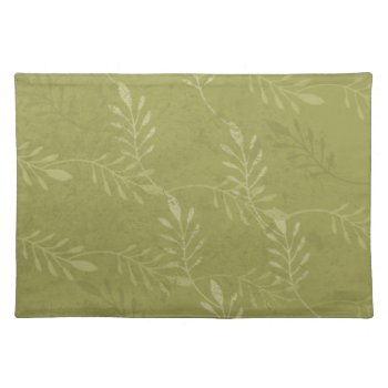 Olive Green Casual Or Formal Botanical Placemat by Visages at Zazzle