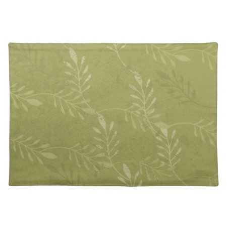 Olive Green Casual Or Formal Botanical Placemat