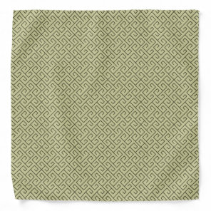Olive Green Celtic Spiral Right Angle Lines Bandana