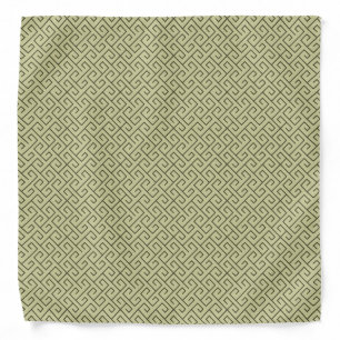 Olive Green Celtic Spiral Right Angle Lines Bandana