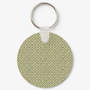 Olive Green Celtic Spiral Right Angle Lines Keychain