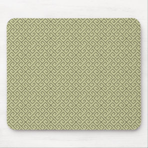 Olive Green Celtic Spiral Right Angle Lines Mouse Pad