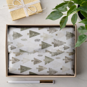 Olive Green Christmas Trees Tissue Paper