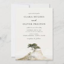 Olive Green Coastal Mist Script Cypress Wedding 