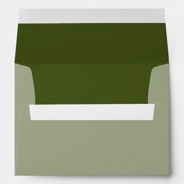 Olive Green Color Design Customize This Envelope (Back (Bottom))
